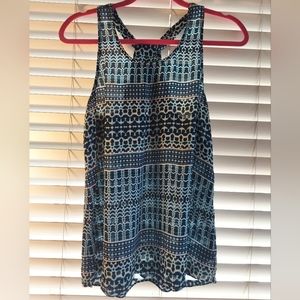 Cynthia Rowley Blue Teal Sleeveless Tank Top | Size Small | Summer Resort Boho